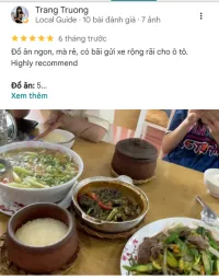 Đồ ăn ngon, mà rẻ, có bãi gửi xe rộng rãi cho ô tô. Highly recommend