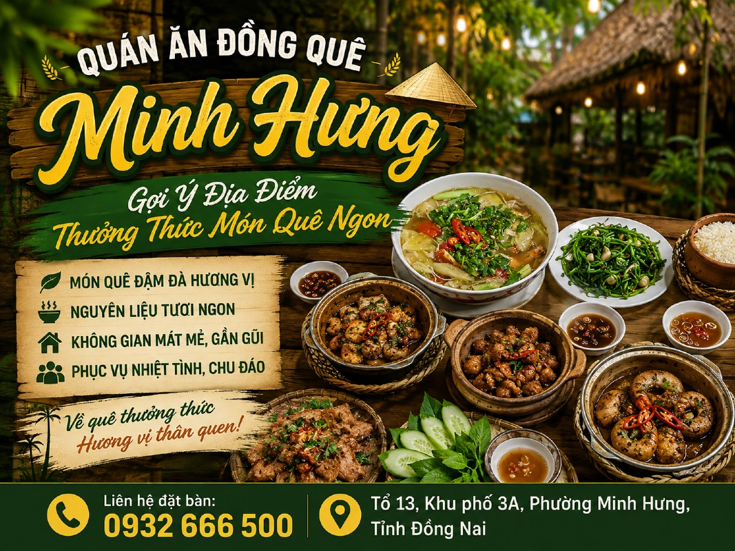 Quán Ăn Đồng Quê Minh Hưng – Gợi Ý Địa Điểm Thưởng Thức Món Quê Ngon